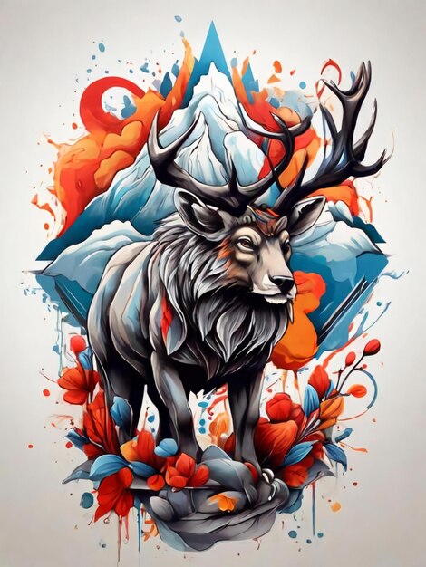 Wild Animal Artwork Graphic Design and Illustrations for Trendy Tshirts