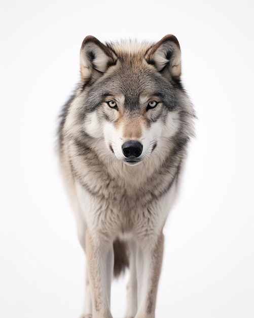 Wild animal face portrait on isolated white background