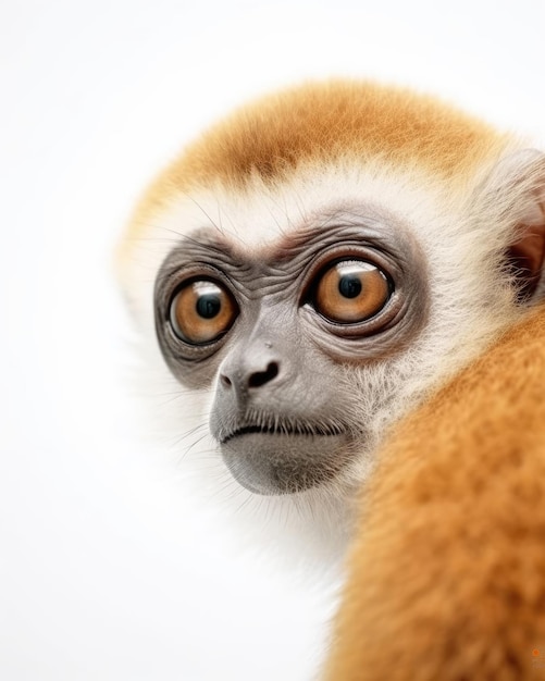 Wild animal face portrait on isolated white background