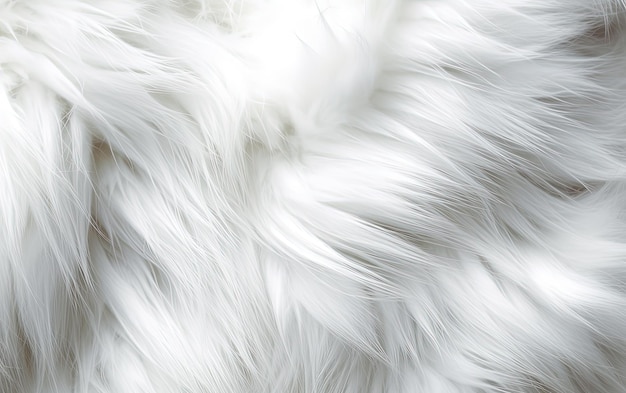 Пушистая текстура шерсти диких животных белого цвета