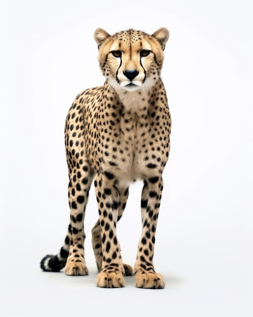 Wild animal full body photo on isolated white background