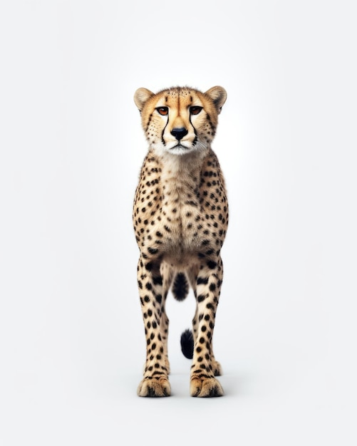 Wild animal full body photo on isolated white background