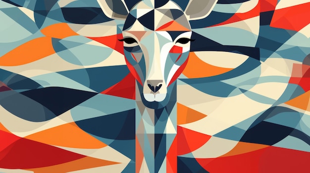 Wild animal illustration in minimalistic style