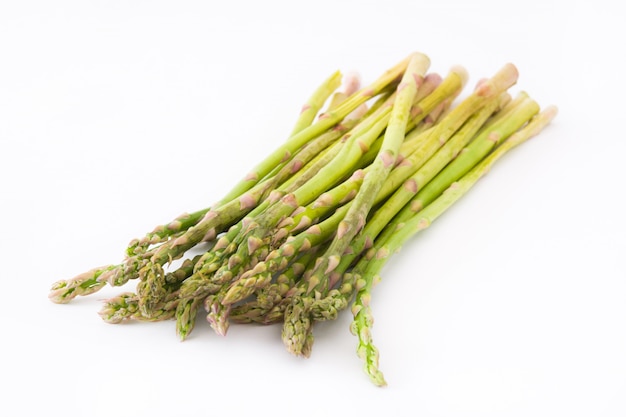 Wild asparagus isolated on white background