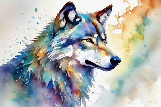 Wild Beauty Watercolor Wolf Wallpaper in Stunning Hues