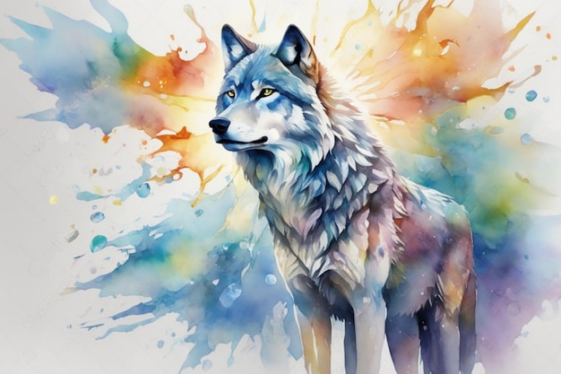 Wild Beauty Watercolor Wolf Wallpaper in Stunning Hues