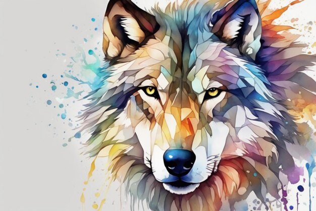 Wild Beauty Watercolor Wolf Wallpaper in Stunning Hues