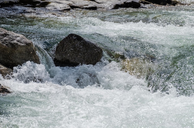 Wild brook and rock