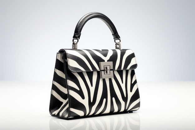 Wild Chic Safari Zebra Print Handtas geïsoleerd op witte achtergrond