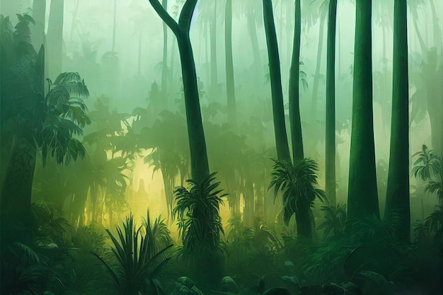 wild and dark tropical forest