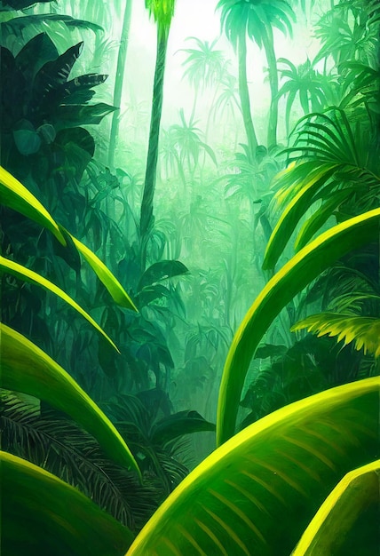 Wild and dark tropical forest