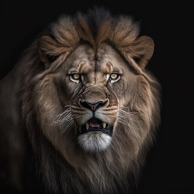 Wild Dier Leeuw Portret Illustratie Generatieve AI