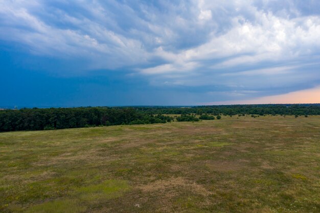 wild field view from above summer background