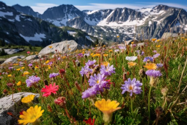 Foto fiori selvatici sulla vetta.