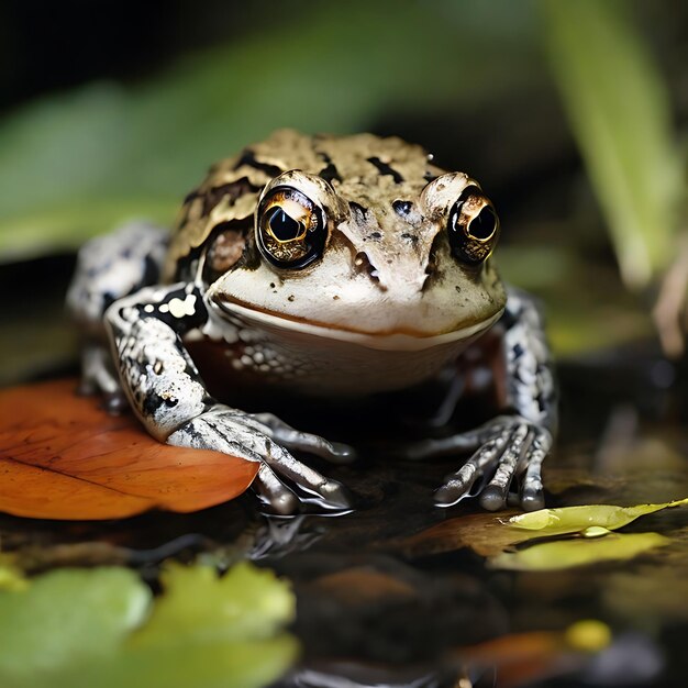 Photo a wild frog with grey eyes ai generated