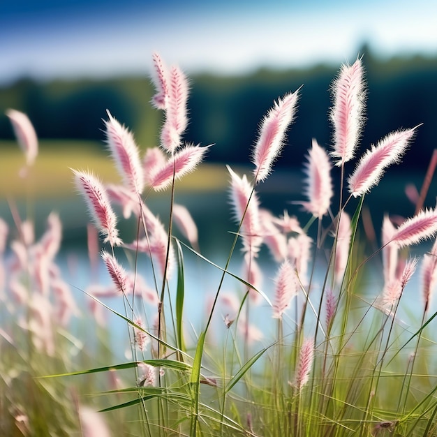 Foto wild gras in een prachtige natuur achtergrond