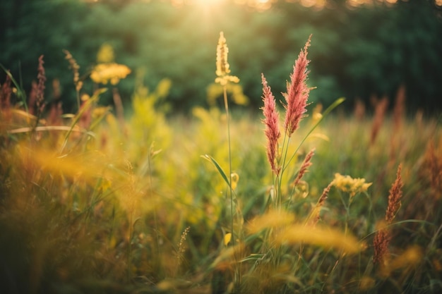 Wild grass macro image