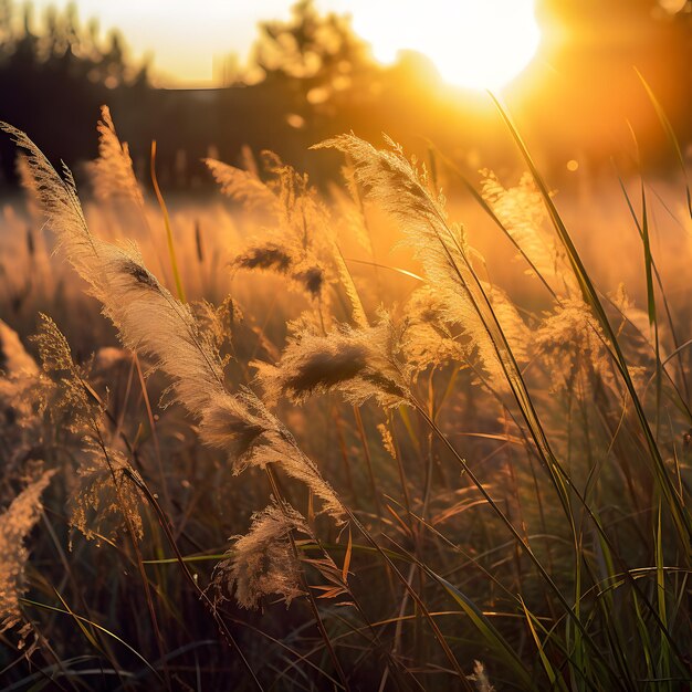 Wild grass at sunrise