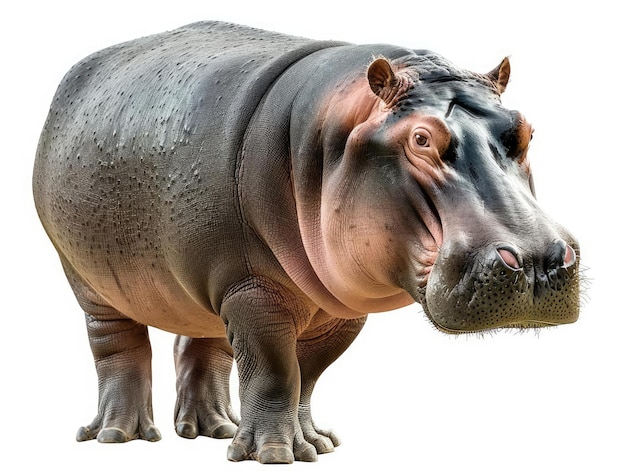 Photo wild hippopotamus animal isolated on white background