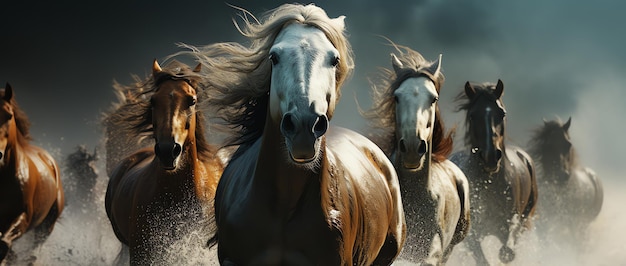 Wild horses AI generated