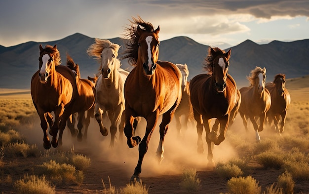 Wild Horses on Open Plains