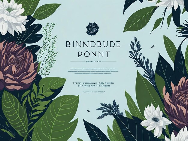 Photo wild leaves and wedding invitation vintage floral background vector illustration