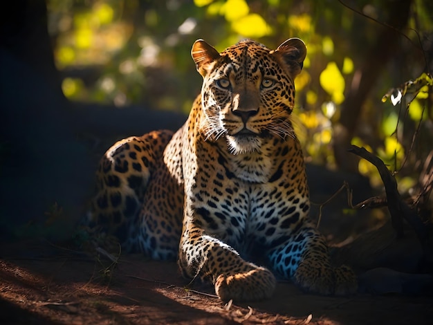 Wild Leopard in the Shadows