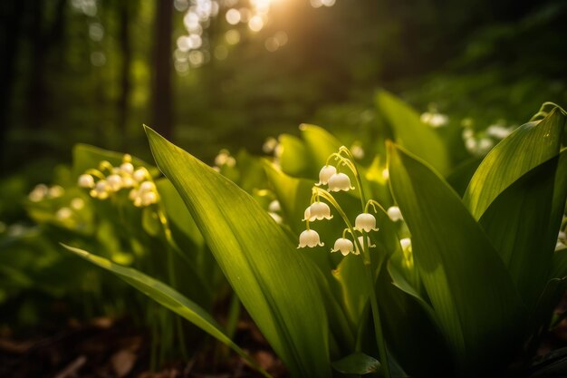 Wild lily in sun light Generate Ai