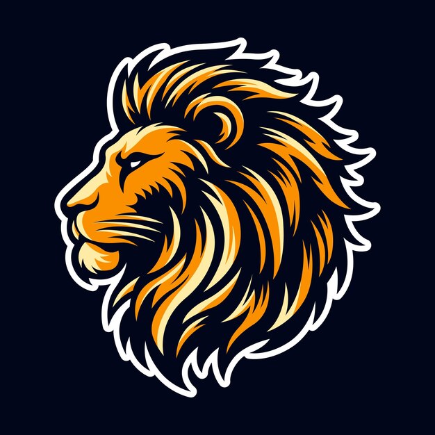 Photo wild lion head side view logo design sports mascot