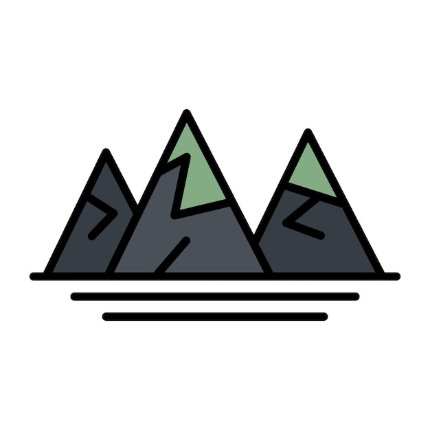 Wild Mountain Flat Illustration