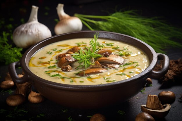 Wild mushroom soup incredibly tasty