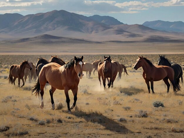 Foto mustang selvatici dell'ovest americano