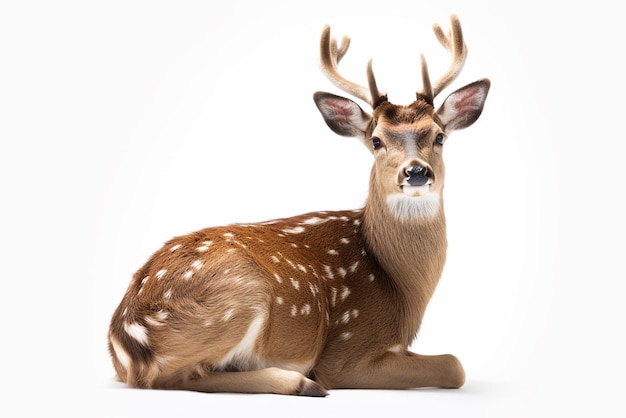 Wild Noble Deer White background