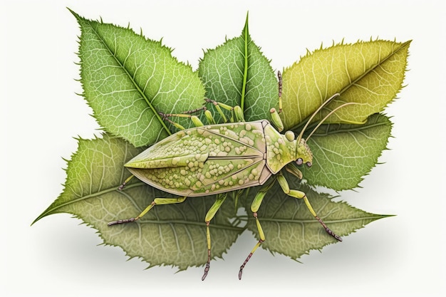 Wild North Chinese leaves are home to stink bugs