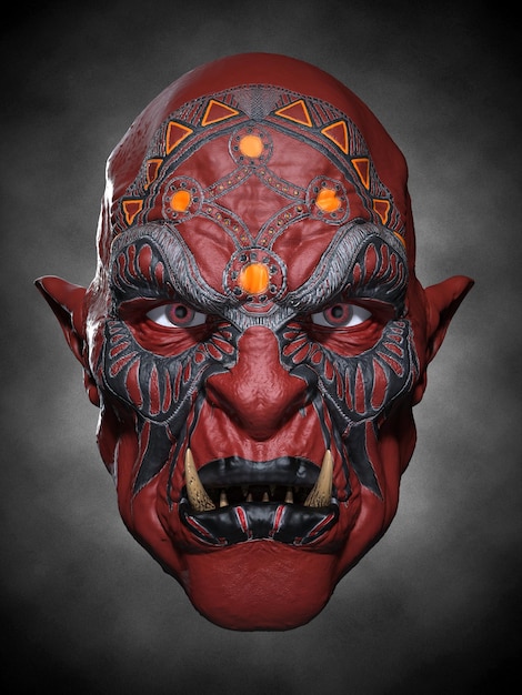 Wild ork masker 3d illustratie