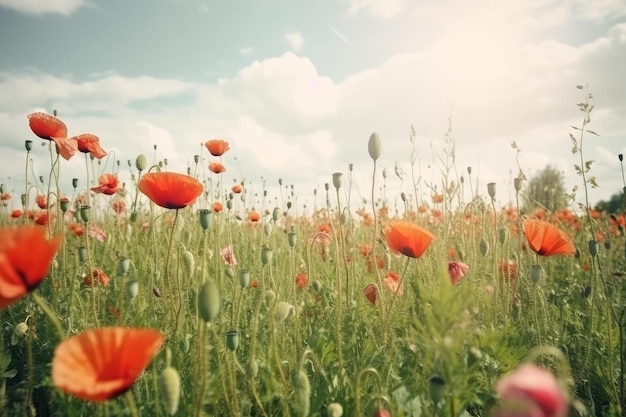 野生のケシの夏の花 Ai を生成します。