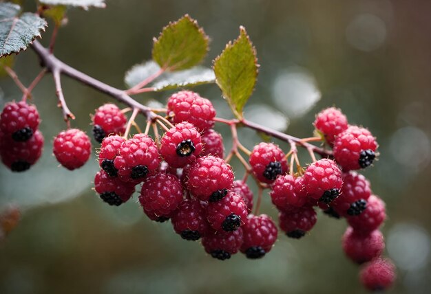 Wild red berries in winter