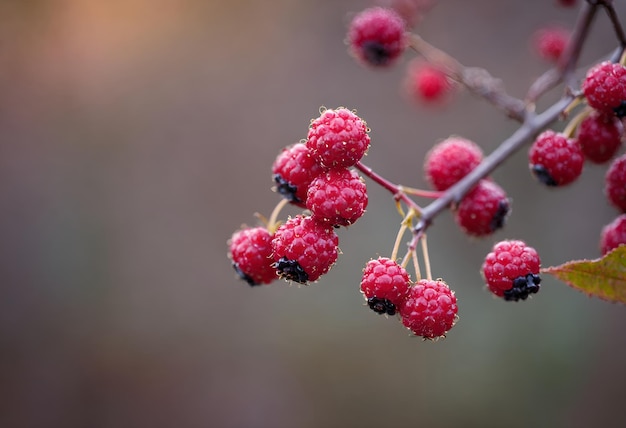 Wild red berries in winter