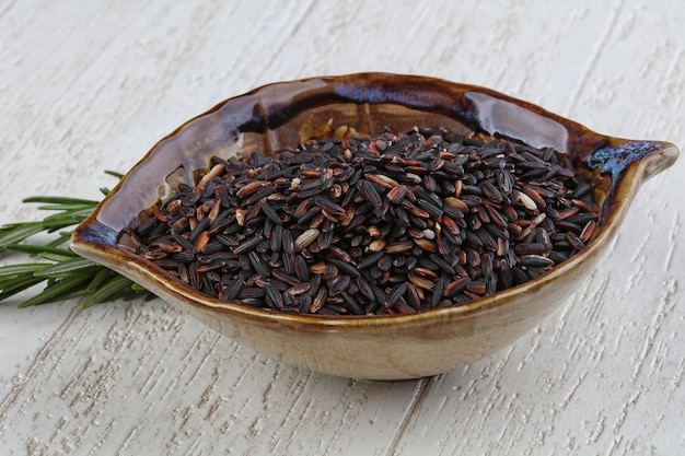Wild rice in the bowl