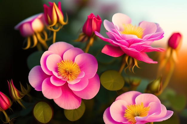 Wild rose flowers