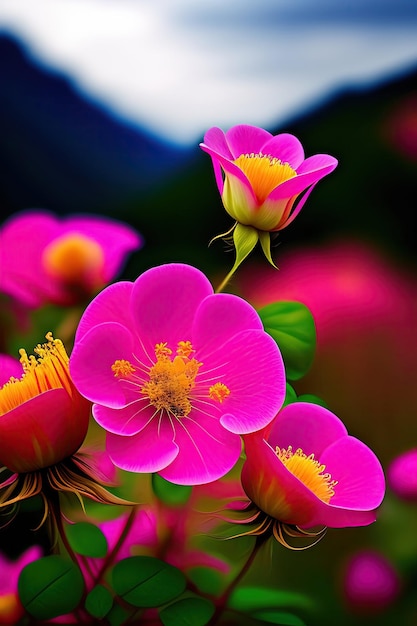 Wild rose flowers