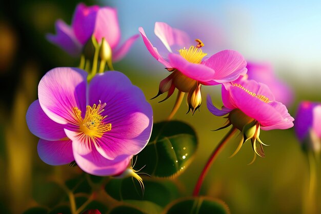 Wild rose flowers