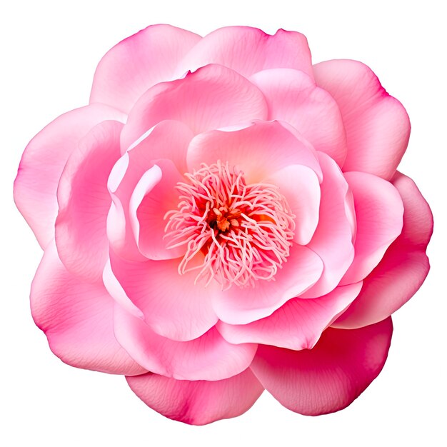 Wild Rose Pink Flower Isolated on White Background Beautiful Pink Rose with Delicate Petals in