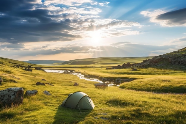 Wild slapende tent