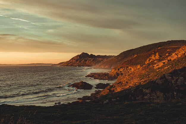 Wild spanish coast during the sunset