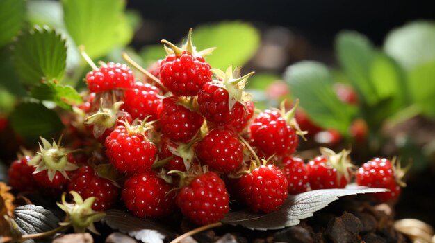 Wild strawberries grow plant harvest