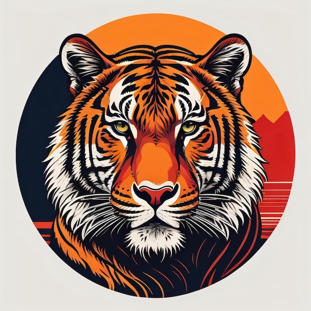Photo wild tiger illustration tshirt design
