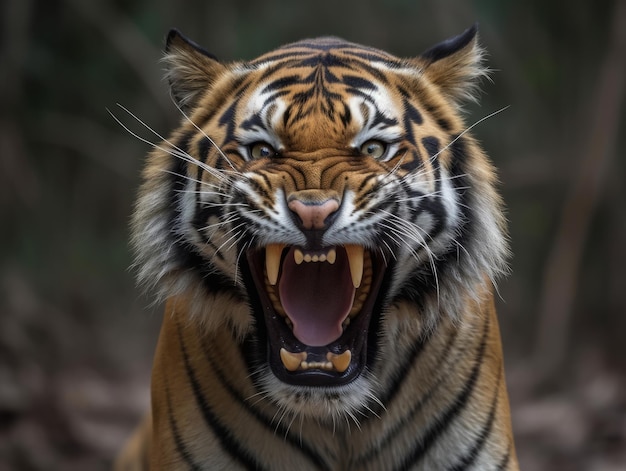 wild tijger brullend roofzuchtig dier