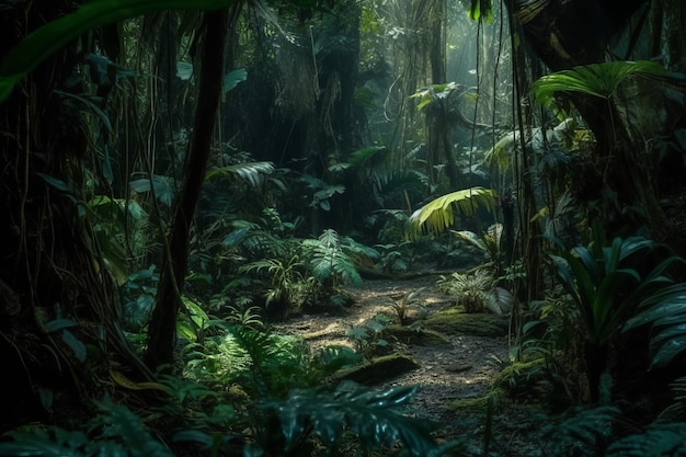 Wild Tropical Jungle Landscape