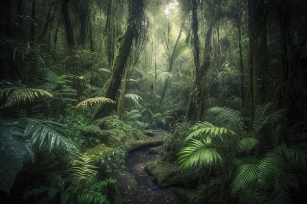 Wild Tropical Jungle Landscape